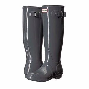 Tall Hunter Boots - gray gloss - size 9